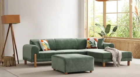 Rio Relax Bohem Ahşap Ayaklı Koltuk Takımı