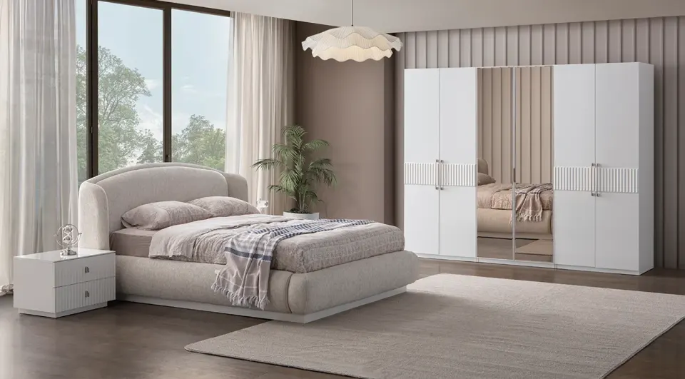 Bronz 6 Kapaklı Modern Yatak Odası Takımı