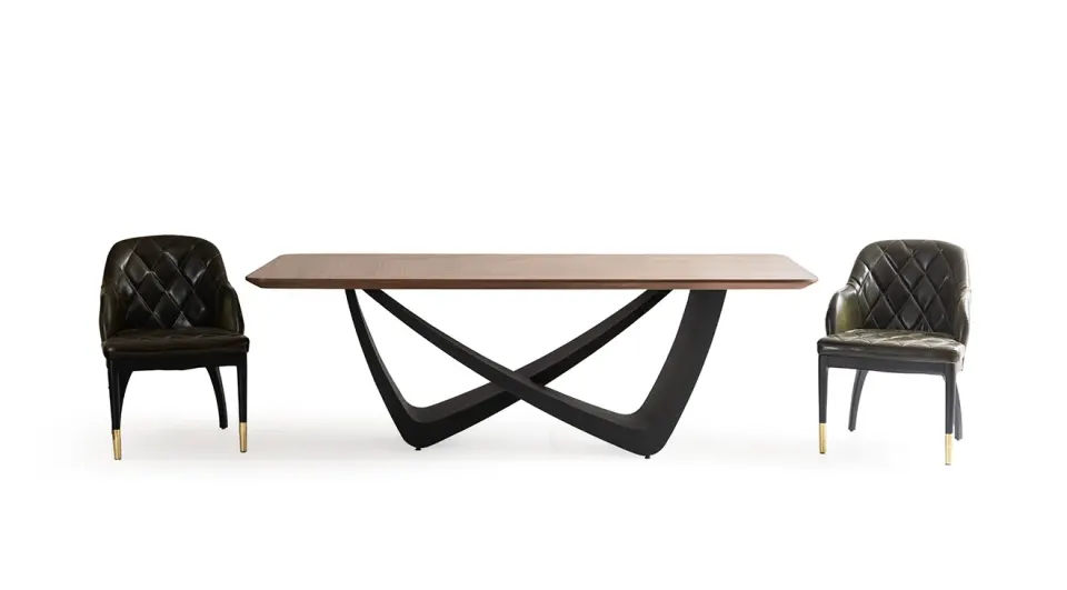 Navoli Metal Ayaklı Ceviz Masa