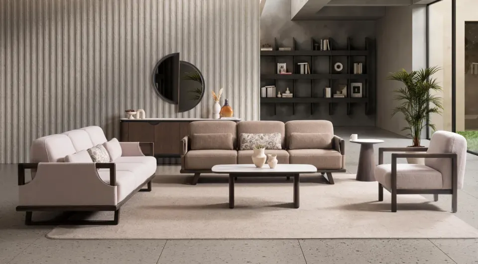 Wood Ahşap Ayaklı Modern Koltuk Takımı