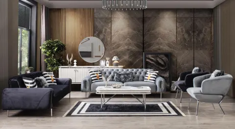 Palazzo Yataklı Metal Ayaklı Koltuk Takımı