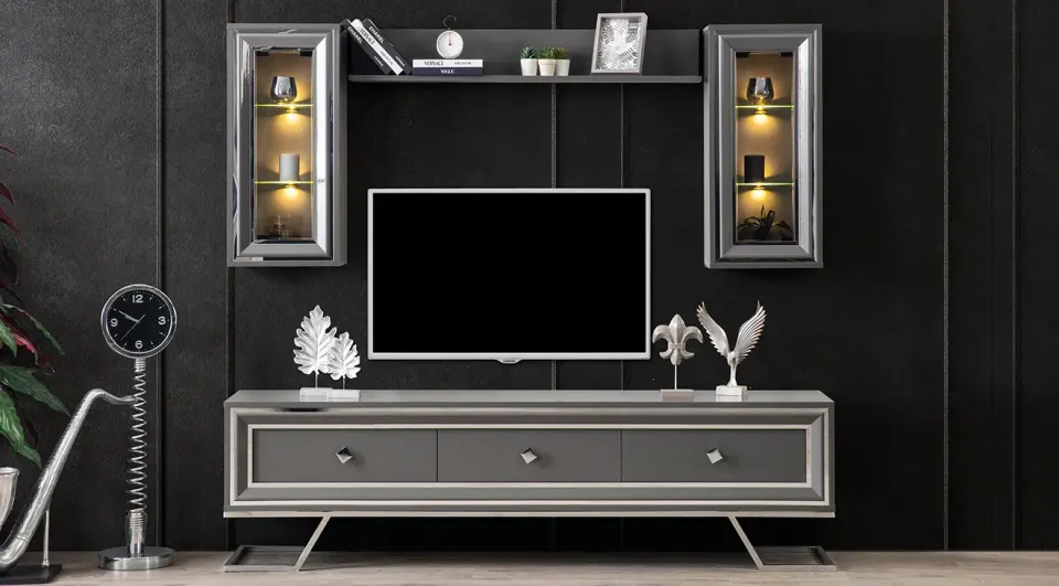 Asos Metal Ayaklı Tv Ünitesi (Antrasit)