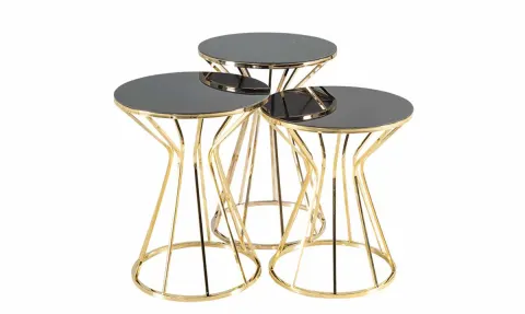 Prizma Gold Metal Ayaklı Zigon Sehpa
