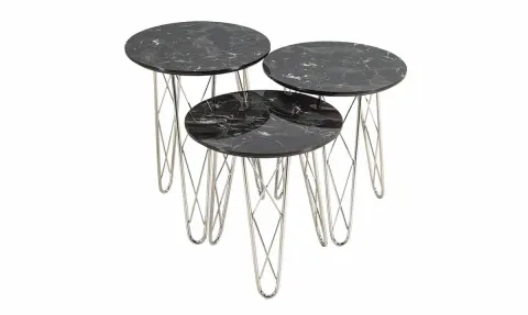 Sarmaşık Silver Metal Ayaklı Zigon Sehpa