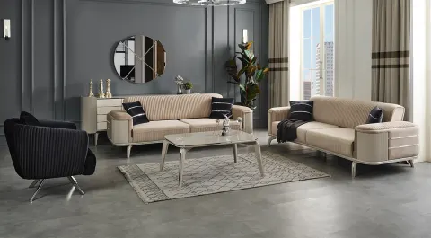 Karya Ahşap Ayaklı Koltuk Takımı 2
