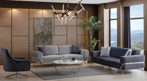 Venda Gümüş Metal Ayaklı Koltuk Takımları