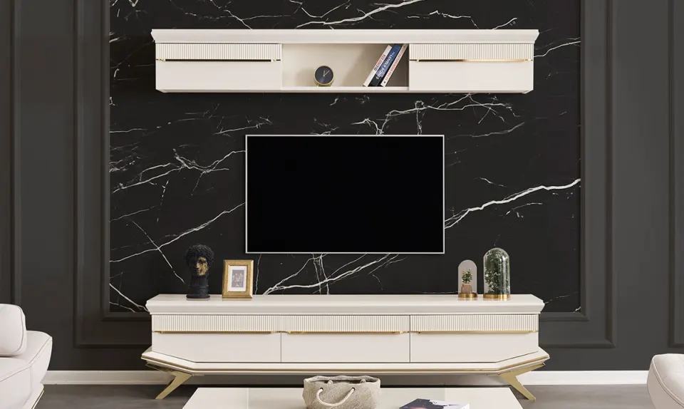 Angel Gold Metal Ayaklı Tv Ünitesi