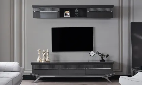 Asya Gümüş Metal Ayaklı TV Ünitesi