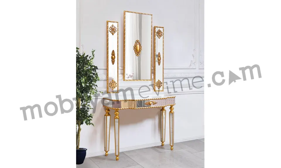 Zümrüt Gold Metal Ayaklı Dresuar