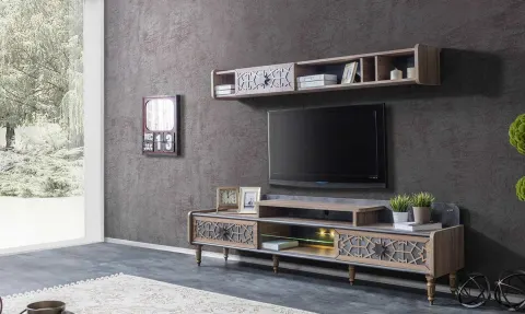 Hünkar Ahşap Ayaklı TV Ünitesi