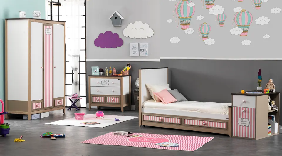 Melodi Pembe Bebek Odası Takımı