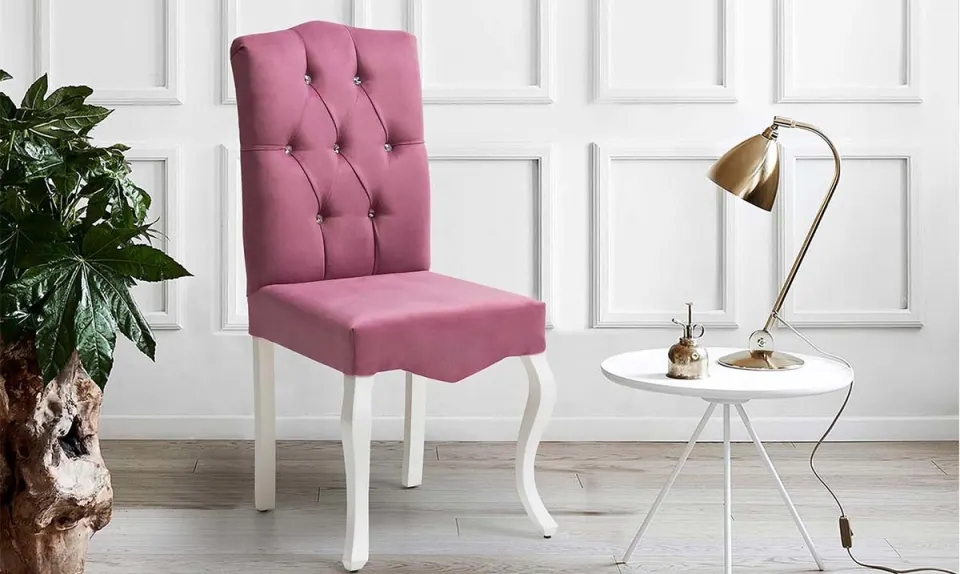 Garnet Pembe Ahşap Ayaklı Sandalye