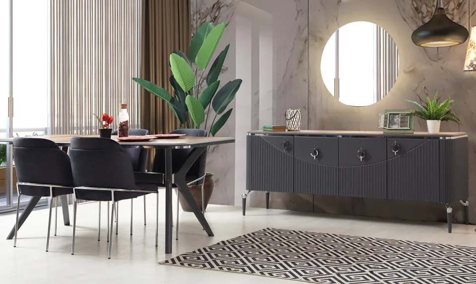 Rio Antrasit Yemek Odası Takımı