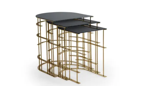 Milano Gold Metal Ayaklı Zigon Sehpa