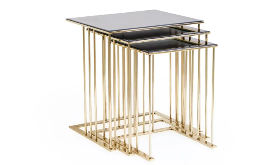 Zen Gold Metal Ayaklı Zigon Sehpa