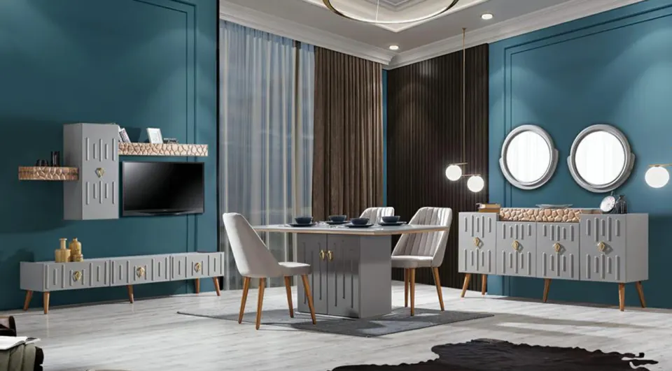 Asel Ahşap Ayaklı Yemek Odası Takımı