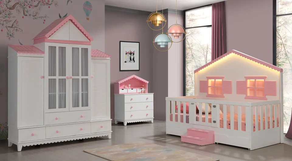 Barby 4 Kapaklı Bebek Odası Takımı