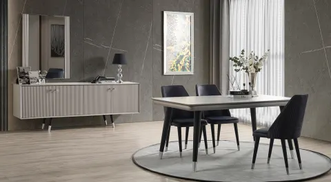 Açelya Ahşap Ayaklı Yemek Odası Takımı