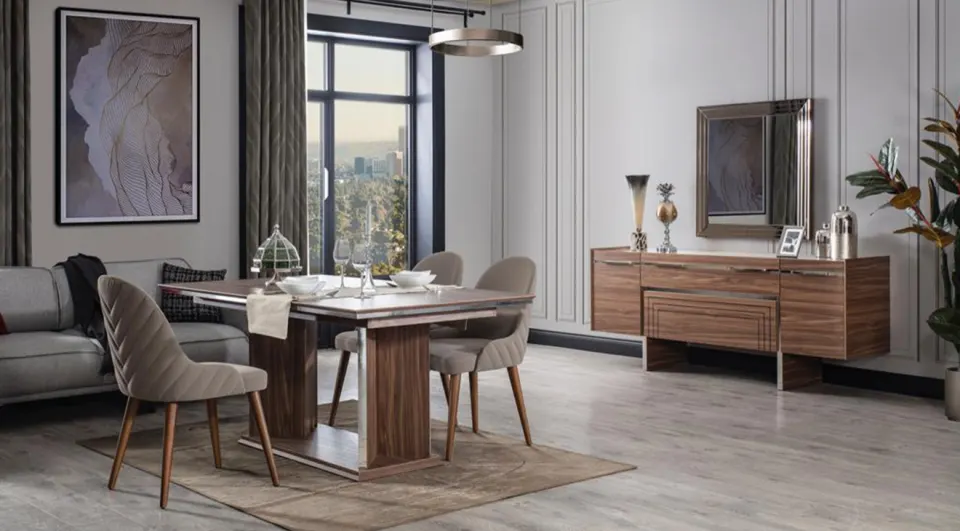 Dolce Ceviz Yemek Odası Takımı