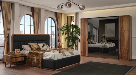 Bianca Ceviz 6 Kapaklı Yatak Odası Takımı