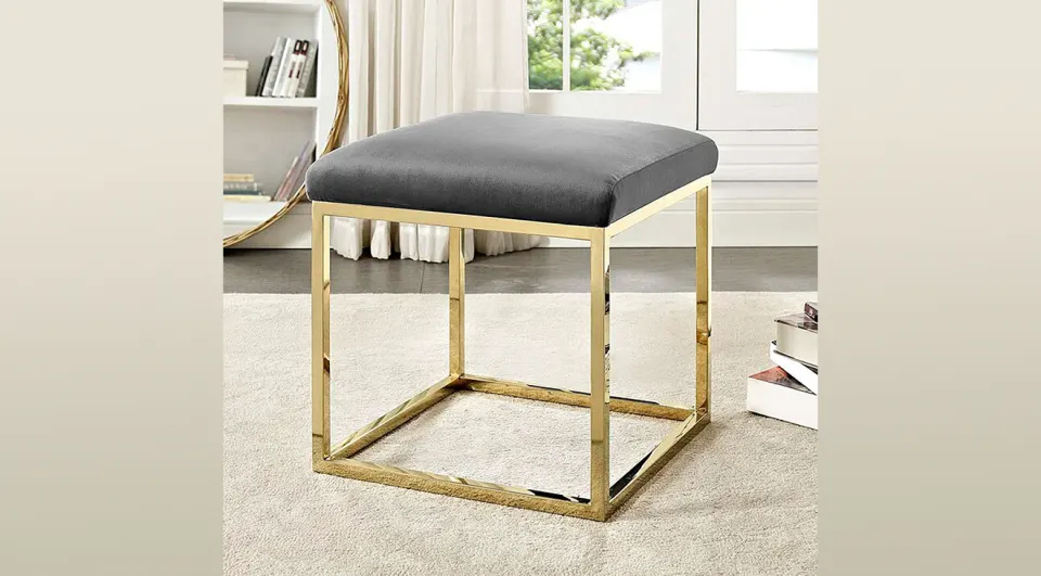 Candy Gold Metal Ayaklı Puf (Antrasit)