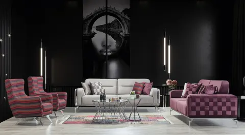 Loft-A Metal Ayaklı Yataklı Koltuk Takımı