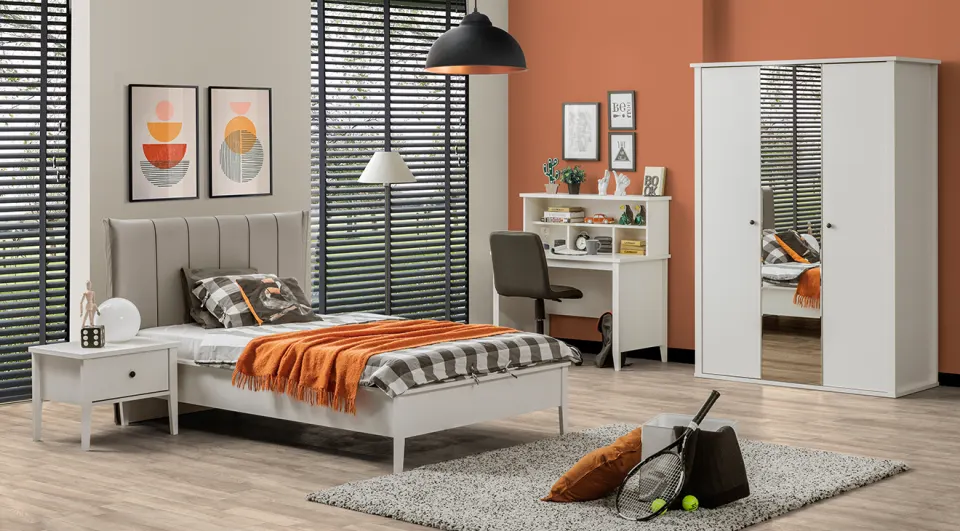Urban Krem 3 Kapaklı Genç Odası Takımı