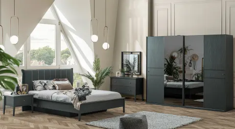 Urban Antrasit Sürgü Kapaklı Yatak Odası Takımı