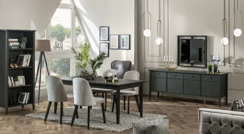 Urban Antrasit Ahşap Ayaklı Yemek Odası Takımı