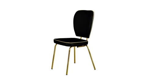 Beyrut Siyah Gold Sandalye 