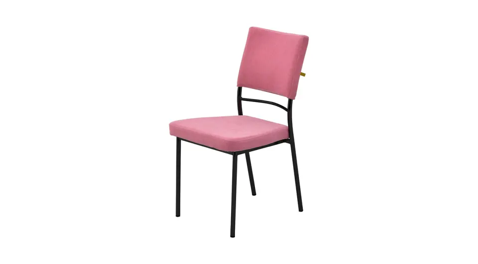 İpek Pembe Siyah Sandalye