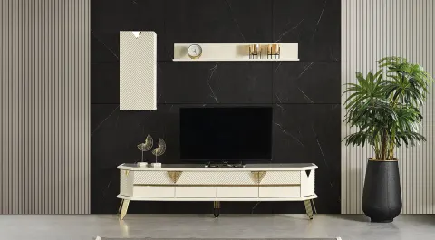 City Gold Metal Ayaklı Tv Ünitesi
