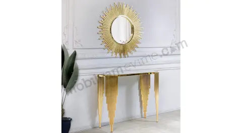 Piyano Gold Metal Ayaklı Dresuar