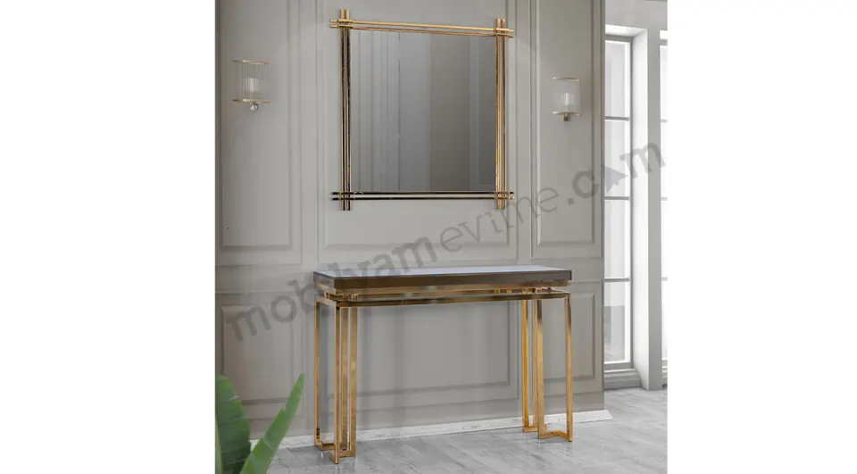 Emazel Gold Metal Ayaklı Dresuar