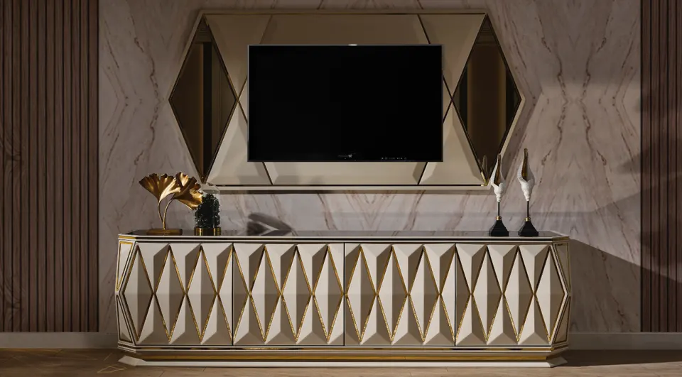 Diamond Krem Luxury Tv Ünitesi