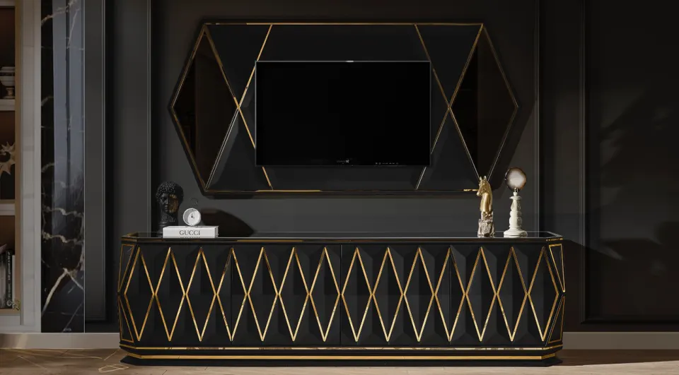 Diamond Siyah Luxury Tv Ünitesi