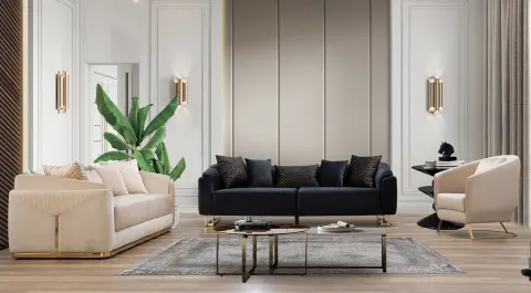 Münih Gold Metal Ayaklı Koltuk Takımı