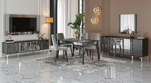 Florya Antrasit Yemek Odası Takımı