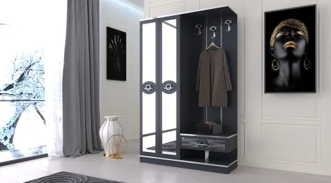 Alya Füme Çift Kapaklı Portmanto 
