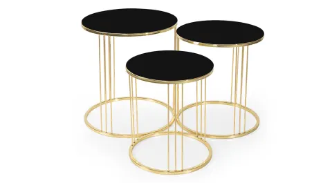 Alfa Gold Metal Ayaklı Zigon Sehpa