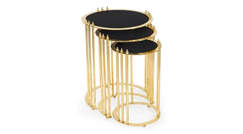 Royal Gold Metal Ayaklı Zigon Sehpa 