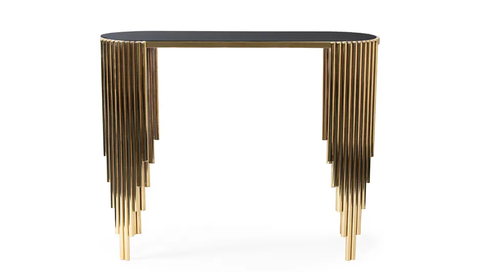 Side Gold Metal Ayaklı Dresuar