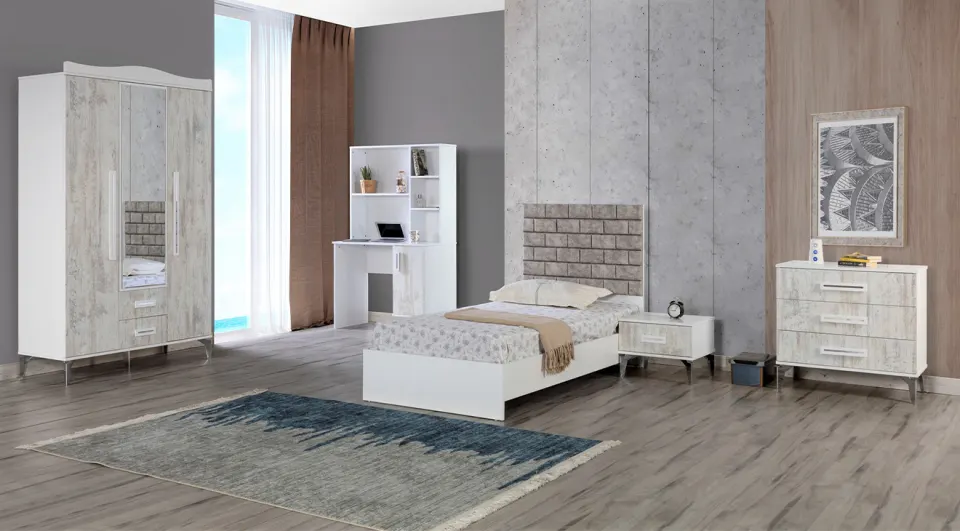 Kristal 3 Kapaklı Genç Odası Takımı