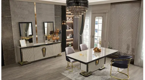 Vizyon Antrasit Yemek Odası Takımı