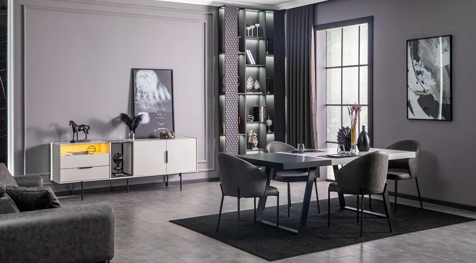 Portre Kaşıklı Modern Yemek Odası Takımı