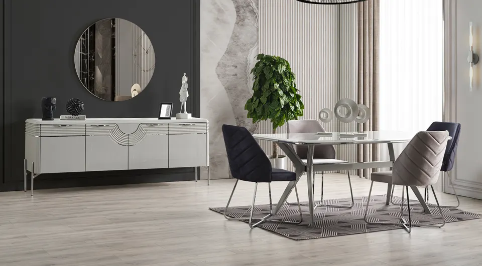 Loca Sis Grisi Modern Yemek Odası Takımı