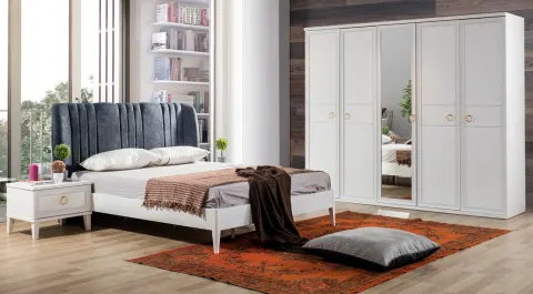 Melis 5 Kapaklı Beyaz Yatak Odası Takımı