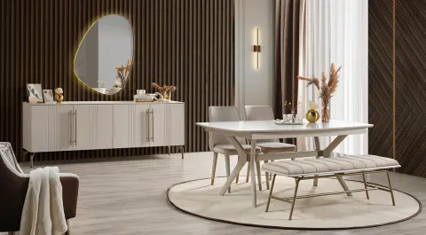 Eva Aytaşı Modern Yemek Odası Takımı