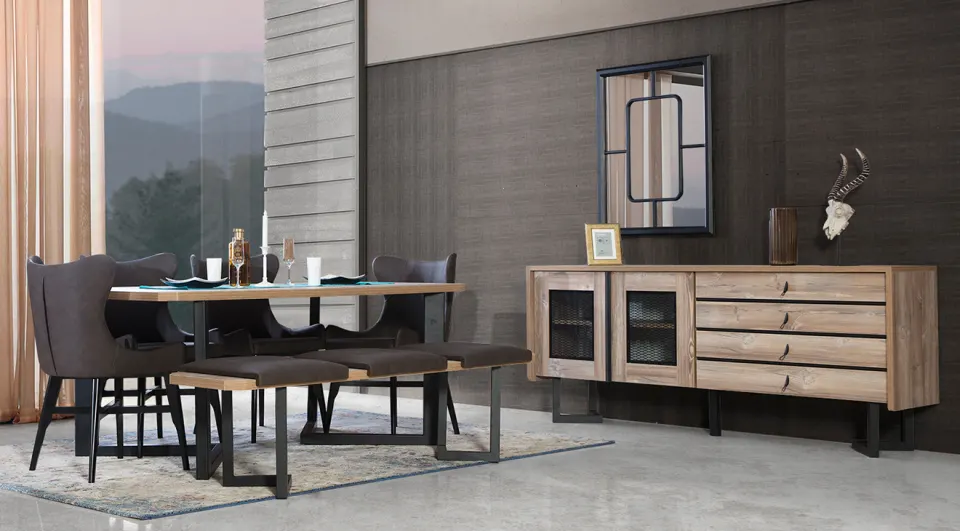 Rustik Modern Yemek Odası Takımı