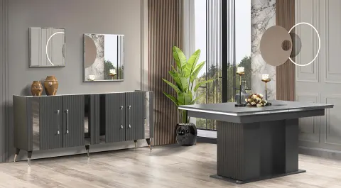 Duru Antrasit Yemek Odası Takımı